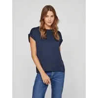 Vila Kurzarmshirt VIELLETTE S/S SATIN TOP - NOOS Kunstfaser, regular fit