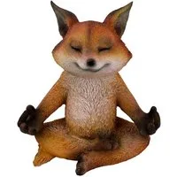 Online-Fuchs Gartenfigur Yoga Fuchs in Meditation - Dekoration Figuren für außen geeignet, (Deko für Garten, Terrasse und Balkon, 15,5 cm groß), aus Kunstharz (Polyresin) - Wetterfest