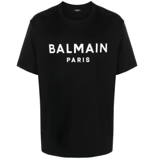 Balmain Paris - Schwarzes T-Shirt mit auffälligem Markenlogo