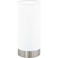 EGLO Tischleuchte DAMASCO 1 Tischlampe, exkl.Leuchtmittel, Schalter am Kabel, Ein-/Ausschalter, ohne Leuchtmittel, Leuchtmittel wechselbar, Nachttischlampe, Schreibtisch, Büro, elegant und zeitlos, 21,5x10cm