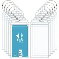 TUWENA Gepäckanhänger 10 Stück Transparente Kofferanhänger, Robuste PVC Gepäckanhänger