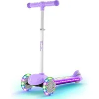 BremToy Dreiradscooter Höhenverstellbare Kinderroller mit leuchtendem Deck und PU-LED Rädern