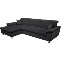DOMO collection Ecksofa FRANZI 278x162 cm, L-Form, bequem, belastbar bis 140 kg/Sitz, Flachgewebe, graphite