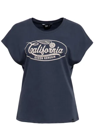 Queen Kerosin Damen T-Shirt California navy