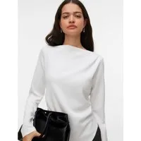 Vero Moda Langarmshirt VMMILLE LS BOATNECK SHORT TOP JRS NOOS Materialmix, regular fit
