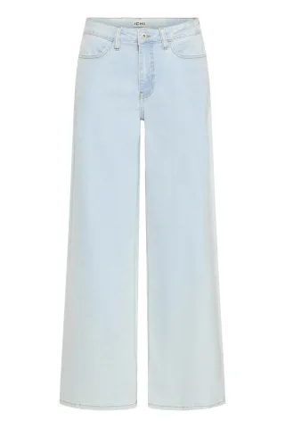 ICHI - Wide Leg Jeans mit hohem Bund im 5-Pocket-Style blau - Gr. - 28