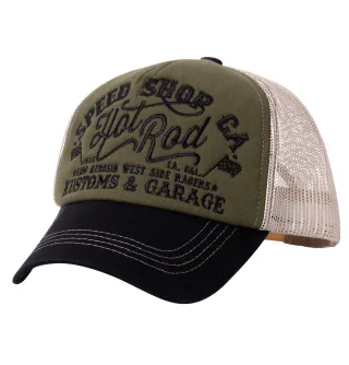 King Kerosin Herren King Kerosin Trucker Cap mit Front-Stickerei Hot Rod