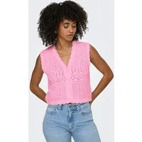 ONLY Strickjacke ONLIRINA V-NECK BUTTON VEST KNT NOOS Baumwollmischung