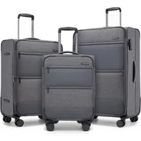 British Traveller Trolleyset, 41L Handgepäck & 68L/100L erweiterbare Stoffkoffer