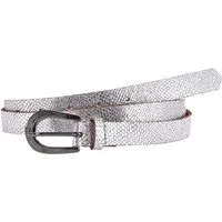 LASCANA Hüftgürtel Ledergürtel, schmaler Gürtel, Anzuggürtel aus Leder in Metallic-Snake-Optik für Hosen, Jeans & Kleider
