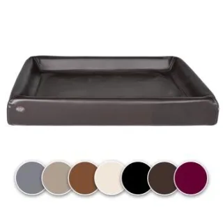 SABRO Hundebett KUDDE Kunstleder dunkelbraun 60 cm, 70 cm
