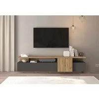 OTTO home Lowboard Lowboard ETHOS,Lowboard,TV-Kommode,TV-Möbel,TV-Bank (1 St), Mit zwei Drehtüren, einer Klapptür und zwei offenen Fächern,B.210 cm