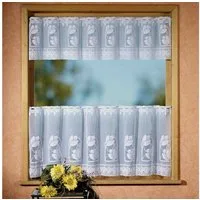 Weckbrodt Scheibengardine Aachen (2 St), Stangendurchzug, halbtransparent, Jacquard, Bistro, Jacquard, halbtransparent, 2teiliges Set, Gardine, Store