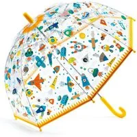 DJECO Stockregenschirm Regenschirm Weltall transparent Raketen