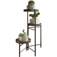 GarveeMore Blumenständer Neu Metall-Pflanzenständer Zusammenklappbares mehrstufiges Blumenregal, Kleine Topfpflanzen-Treppe Display-Regal Mit abnehmbaren Tabletts