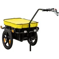 Zelsius Fahrradlastenanhänger Fahrradanhänger mit Abdeckung, Transportwagen, Fahrradwagen, Handwagen, Herausnehmbare Kunststoffbox