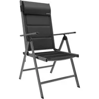 GARMIO Klappstuhl Gartenstuhl FLORENZ, robustes Aluminiumgestell für Garten (inkl. Nackenkissen, schwarz, für Camping geeignet), 7-fach verstellbar, klappbar, inkl. Nackenkissen, für Terrasse