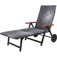 KETTtex Liegenauflage Rollliege Korsika 0519 grau-silber gemustert 204x60x4 cm KETTtex, (1 St), Halteband verstellbar Halteband verstellbar Halteband verstellbar
