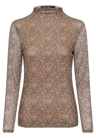 Marc Aurel - Shirt mit Minimal Leo-Print beige - Gr. - 42