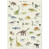 scriptum Poster Dinosaurier ABC Poster Deutsch – Lernposter Kinderzimmer 50x70 cm, (1 St), Made in Germany