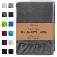 NatureMark Spannbettlaken Frottee Spannbetttuch, 80% Baumwolle / 20% Polyester, Gummizug: rundum, (1 Stück), Spannbetttuch in vielen Größen und Farben