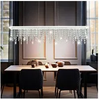 GLOBO LIGHTING LED Pendelleuchte, LED-Leuchtmittel fest verbaut, Neutralweiß, Warmweiß, LED Hänge Leuchte Kristall Pendel Höhe verstellbar Fernbedienung