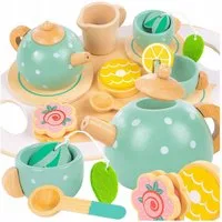 kinderplay Spiel-Kochgeschirr Holz Tee-Set für Kinder – kreatives Rollenspiel – 15-teiliges Zubehör, (Set)