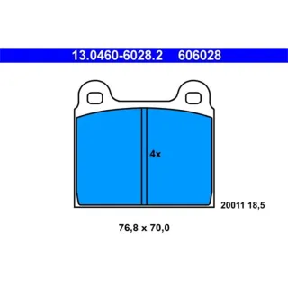 ATE Bremsbel?ge vorne VW Transporter T3 1.6 - 2.0 L 1,6