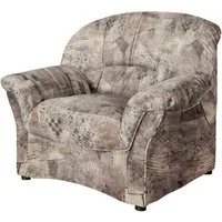 DOMO collection Sessel Bahia zeitlos, elegant, Breite 102cm, mit bequemen Armlehnen, Microfaser, natur