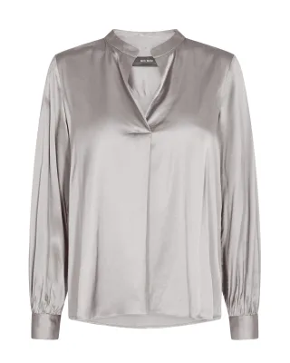 MOS MOSH - MMEnfa Satin Blouse quiet gray - Gr. - XL