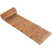 KOMFOTTEU Gartenzwerg wetterbeständiger gerader Gehweg, 2,4 m Langer Gartenweg aus Holz(Klein)
