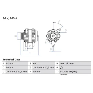 Bosch Lichtmaschine 140A Opel Signum Vectra Saab 9-5
