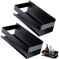 BlingBin Duschregal Duschablage Ohne Bohren Edelstahl, Badezimmerregal, Schwebende Regale, 2er Set 2-tlg., Wandmontierte Regale für Badezimmer, Küchen und Waschküchen