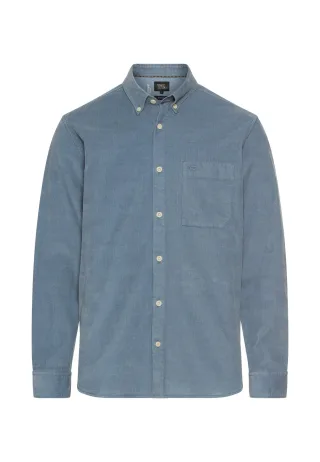 camel active - fleXXXactive® Langarm Shirt mit Button-Down-Kragen und Brusttasche stone blue - Gr. - M
