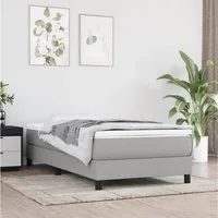 furnicato Bett Boxspring-Bettrahmen 203 x 80 x 25 cm in Hellgrau (1-tlg), Atmungsaktives Bettgestell mit Sperrholzlatten und stabilen Beinen