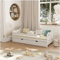 VitaliSpa® Kinderbett Jessica, Weiß/Weiß, 80x160 cm mit Schublade, ohne Matratze (2-tlg)