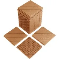 LALAHO Terrassendielen 27er Set Terrassendielen, 2,27 m², 2 mm Stärke, PE Balkon Boden rutschfest Klickfliesen, 29x29x2cm, Streifen