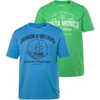 Men Plus T-Shirt T-Shirts Halbarm 2er-Pack Brustprint