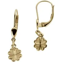Firetti Paar Ohrhänger Schmuck Geschenk Gold 333 Ohrschmuck Patentbrisur Kleeblätter, Made in Germany