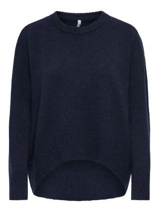 ONLY - ONLALIVIA LS HIGH-LOW O-NECK NOOS KNT Night Sky - Gr. - S