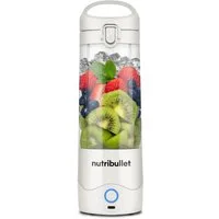 nutribullet Smoothie-Maker Portable NBP003W - Mixer to go, wiederaufladbar, 475ml, Weiß, Kabellos mixen, Akku für 15+ Mixvorgänge, auch Eis + gefrorene Früchte