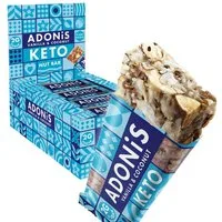 Adonis Keto Riegel Vanille Kokosnuss 16x 35g Snacks Vegan & 100% natürlich Kapseln, 560 g