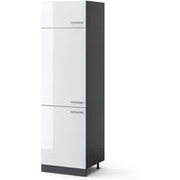 Vicco Kühlumbauschrank R-Line, Weiß Hochglanz/Anthrazit, 60 cm (1-St)