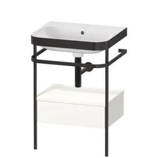 Duravit Happy D.2 Plus c-bonded Set mit Metallkonsole und Schubkasten Weiß Supermatt 575x490x850 mm  HP4740N8484