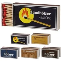 CEPEWA Feuerzeug Streichhölzer 10er Pack 5 Retro Motive 10cm Zündhölzer Sturmhölzer