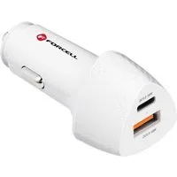 Forcell 38W KFZ-Ladegerät Typ C 3.0 PD20W + USB QC3.0 18W 5A weiß Schnelllade-Gerät