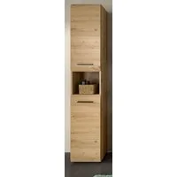Inn.Furn Hochschrank Cover (Badschrank in Eiche Artisan, 2-türig, 30 x 185 cm) mit 7 Fächern