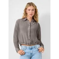 QS Langarmbluse Bluse Leicht transparente Bluse