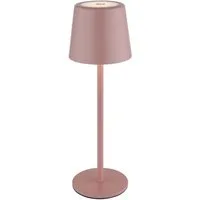 GLOBO LIGHTING Außen-Tischleuchte, LED-Leuchtmittel fest verbaut, Farbwechsel, Neutralweiß, Kaltweiß, Warmweiß, Tageslichtweiß, LED Tischleuchte Außenbereich Akku Metall rosa CCT Touchdimmer IP44 H