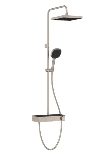 VitrA Core Square Thermostat-Duschsystem mit Kopf- und Handbrause Wandmontage gebürstet,A4731234EXP A4731234EXP